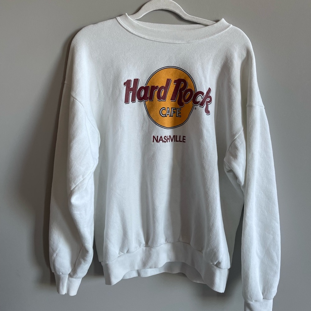 Hard Rock Cafe Nashville White Crewneck Sweatshirt